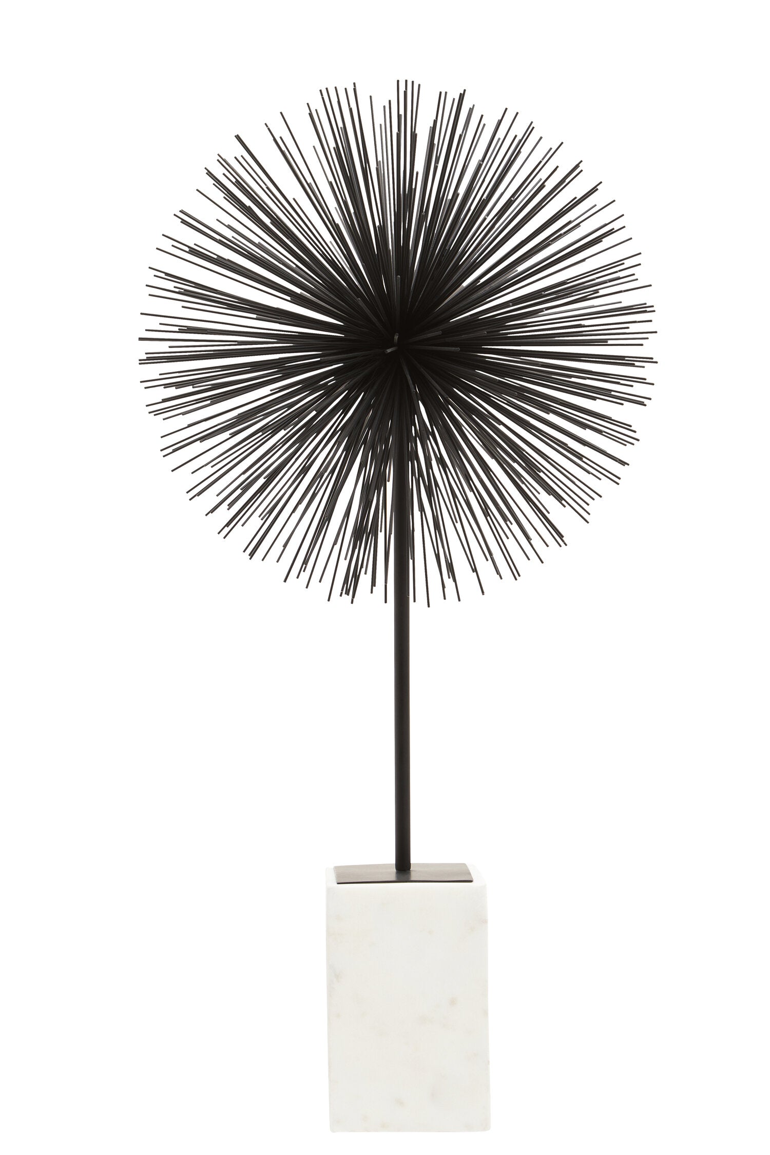 Luxe Decor Black Starburst Sculpture with Marble Base | Bali & Blue