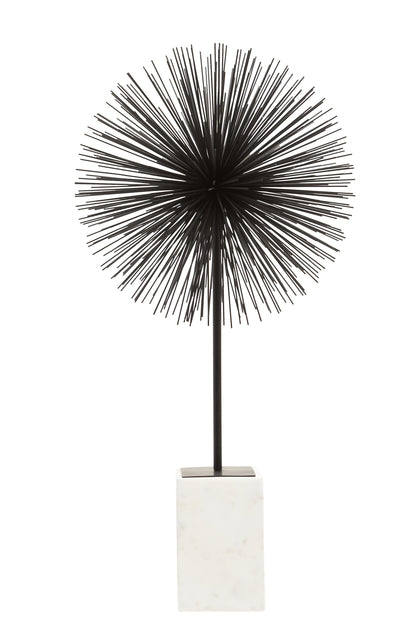 Luxe Decor Black Starburst Sculpture with Marble Base | Bali & Blue