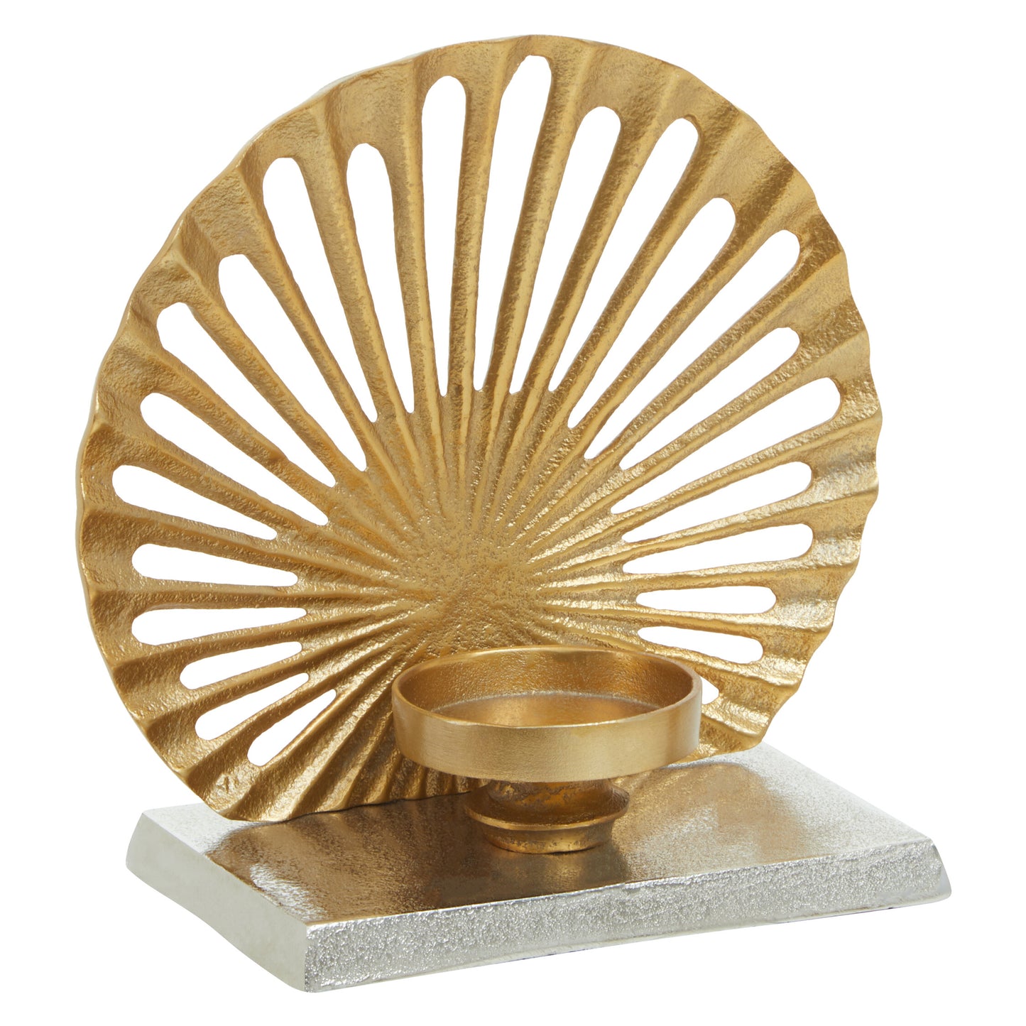 Luxe Decor Small Two Tone Silver Gold Candle Holder