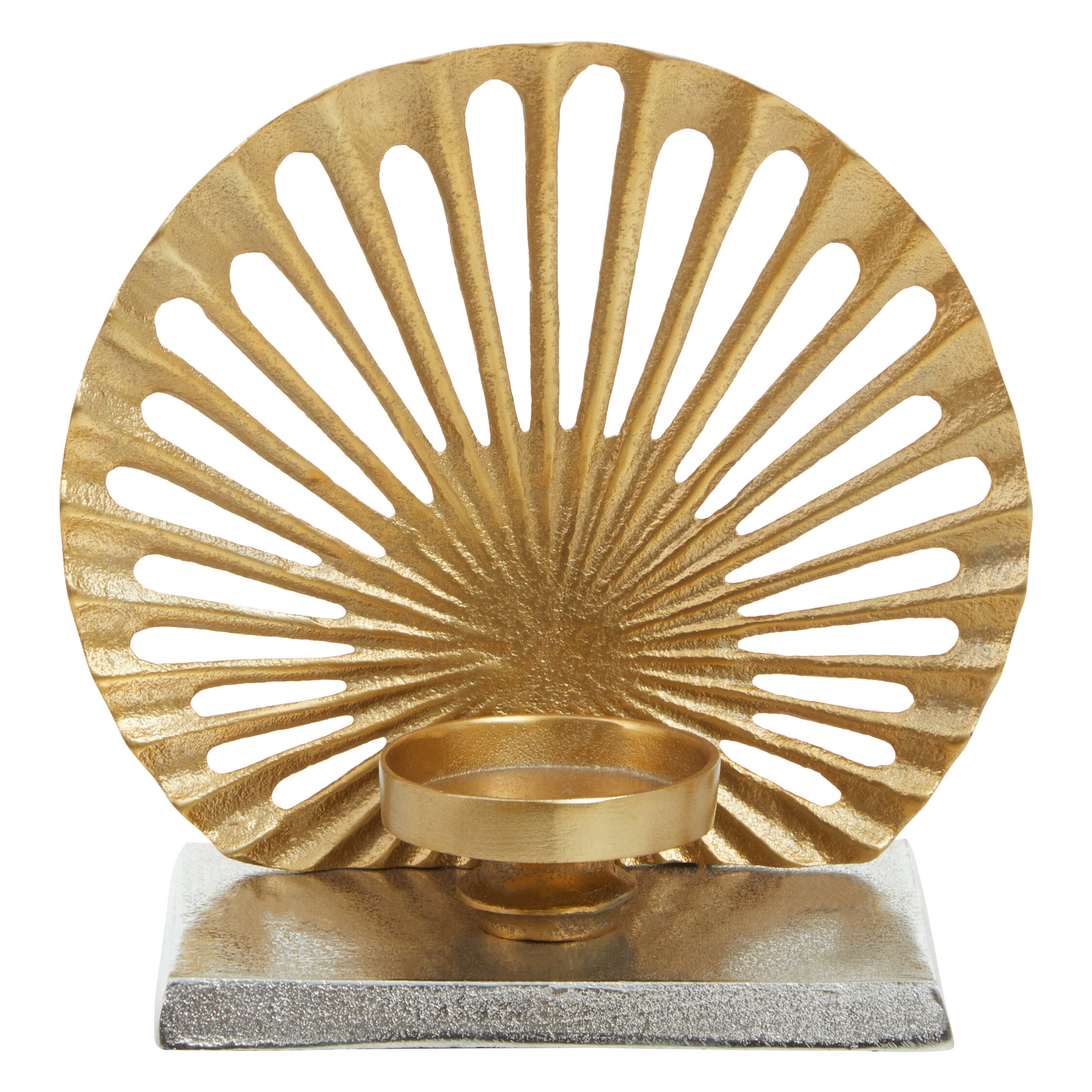 Luxe Decor Small Two Tone Silver Gold Candle Holder | Bali & Blue