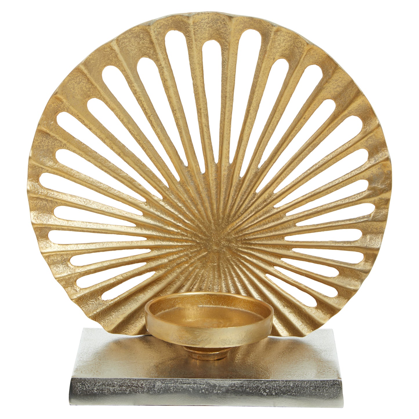 Luxe Decor Large Two Tone Silver Gold Candle Holder | Bali & Blue