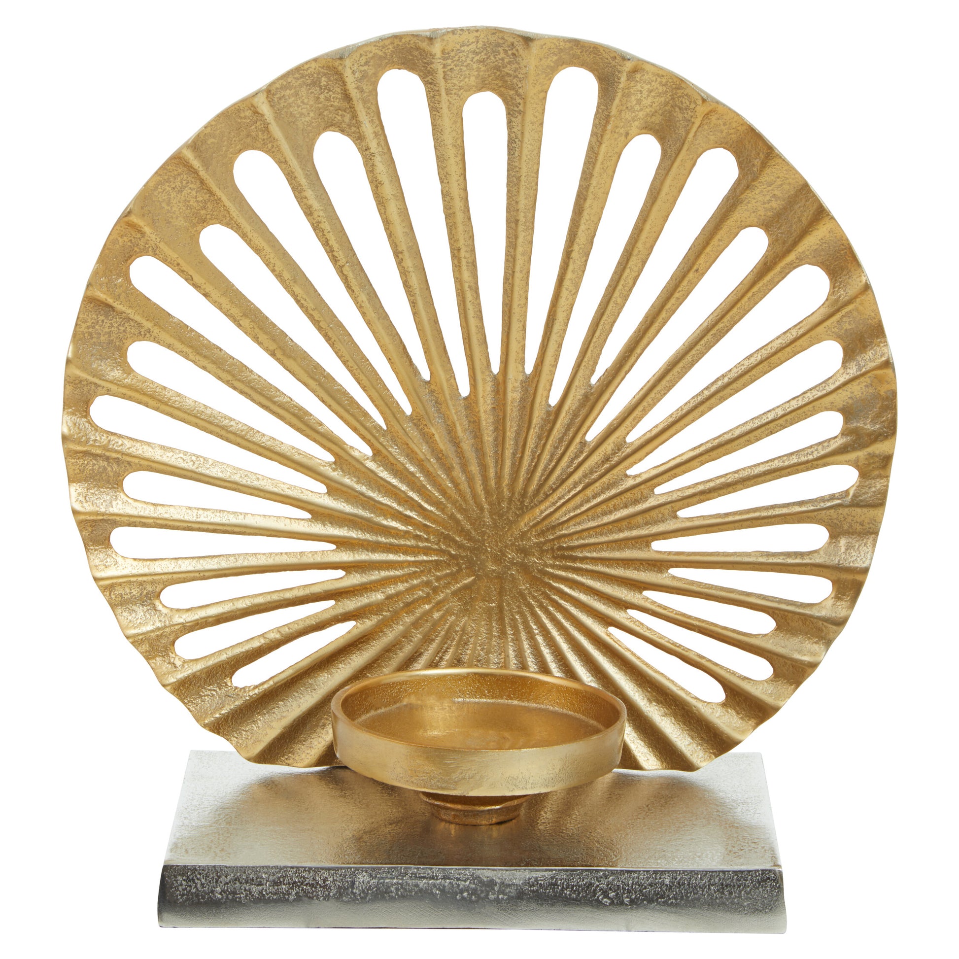 Luxe Decor Large Two Tone Silver Gold Candle Holder | Bali & Blue
