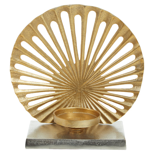 Luxe Decor Large Two Tone Silver Gold Candle Holder | Bali & Blue