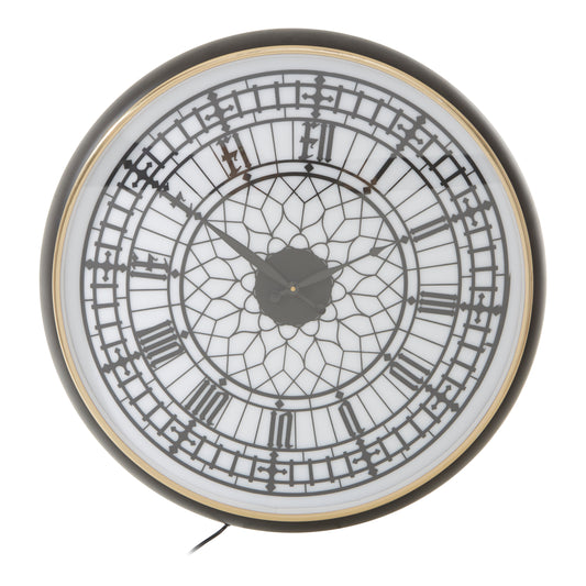 Big Ben Inspired Black White Wall Clock | Bali & Blue