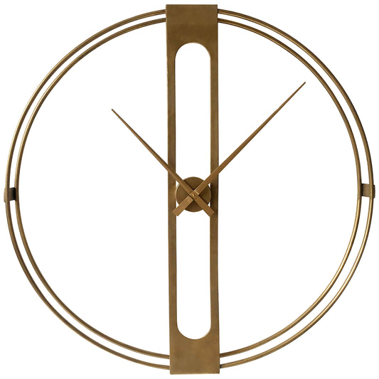 Chrono Luxe Gold Dual-Ring Wall Clock