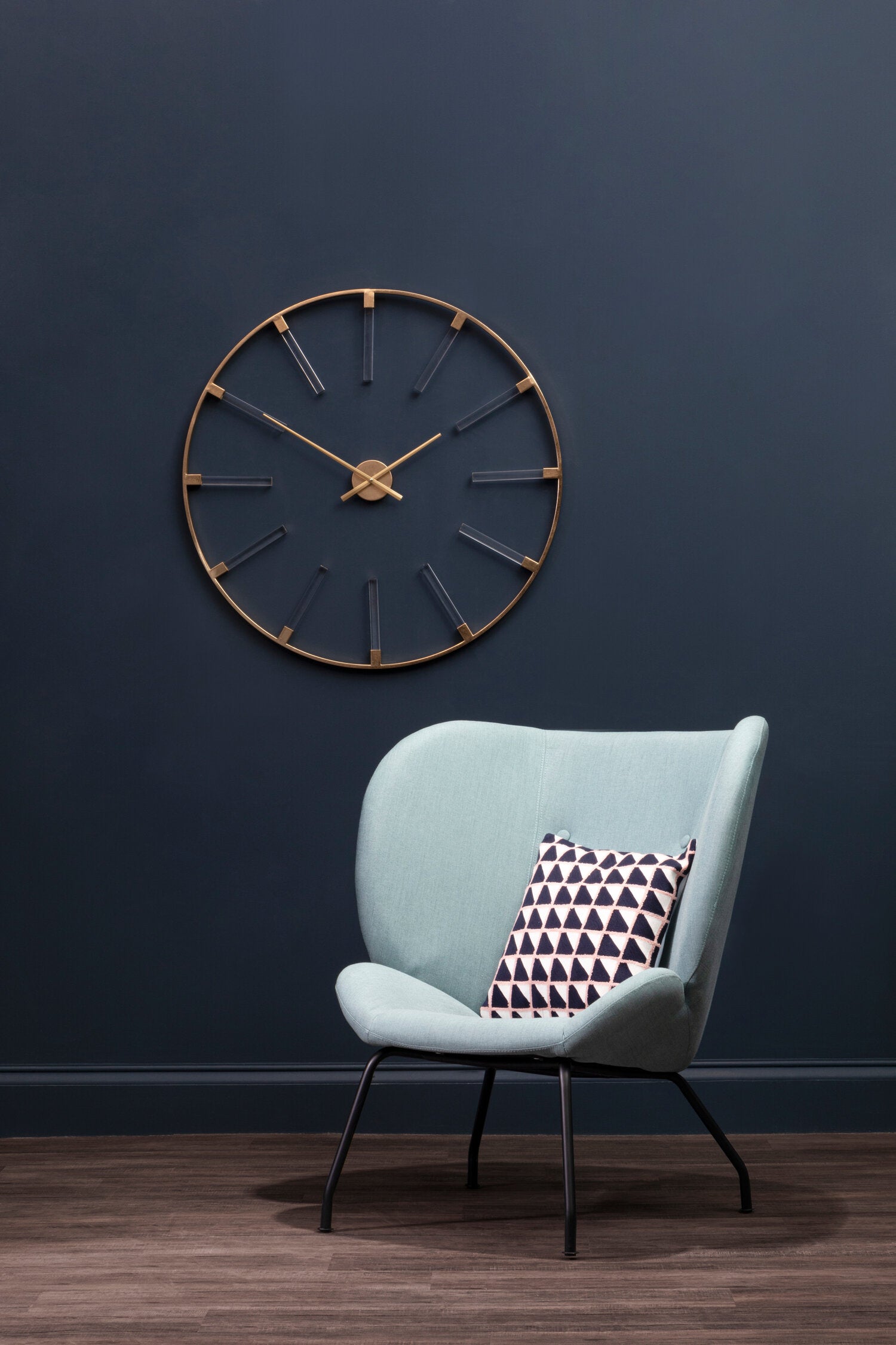 Chrono Luxe Gold Round Wall Clock | Bali & Blue