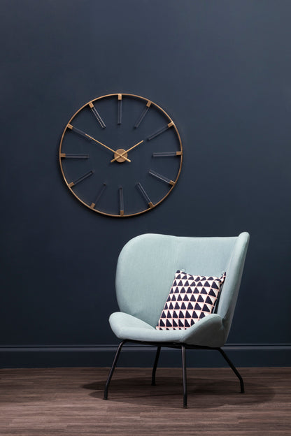 Chrono Luxe Gold Round Wall Clock | Bali & Blue