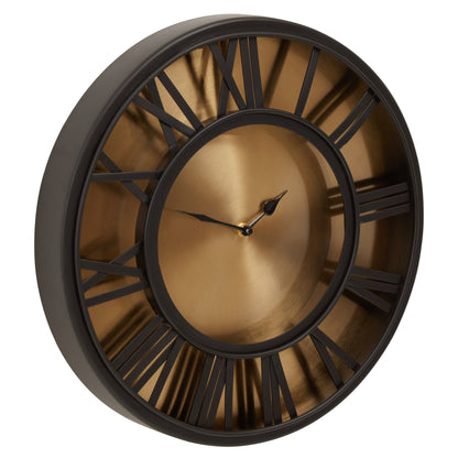 Orlando 41cm Black Antique Gold Wall Clock