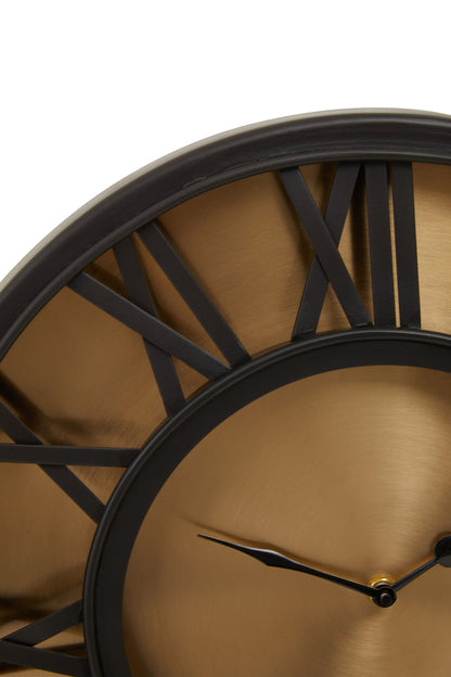 Orlando 41cm Black Antique Gold Wall Clock