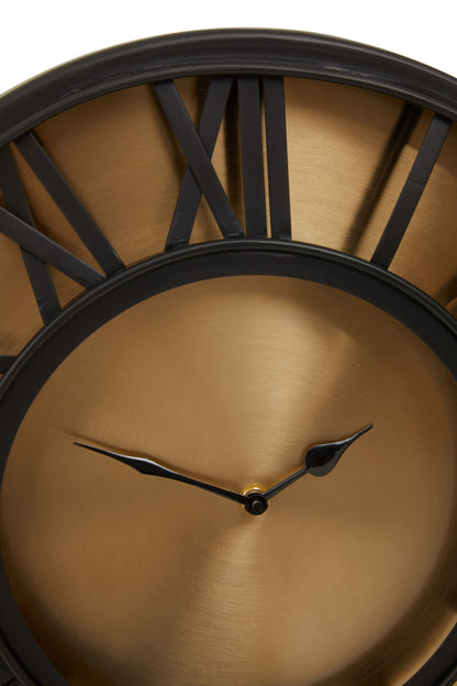 Orlando 41cm Black Antique Gold Wall Clock