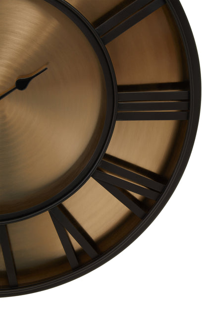 Orlando 51cm Black Antique Gold Wall Clock