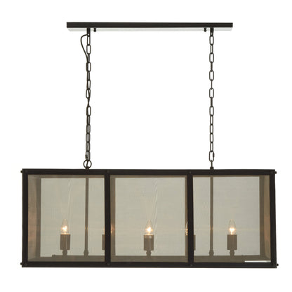 Trent Black Finish Wide Pendant Light With Hints of Gold