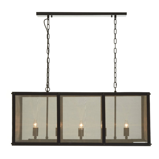 Trent Black Finish Wide Pendant Light With Hints of Gold