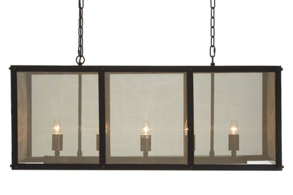 Trent Black Finish Wide Pendant Light With Hints of Gold