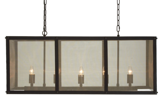 Trent Black Finish Wide Pendant Light With Hints of Gold