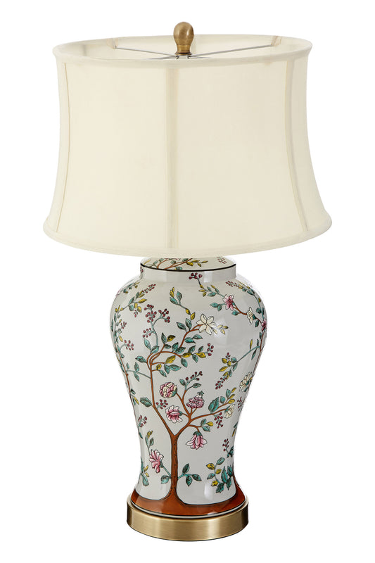 Garden Cream Shade Copper Detail Table Lamp