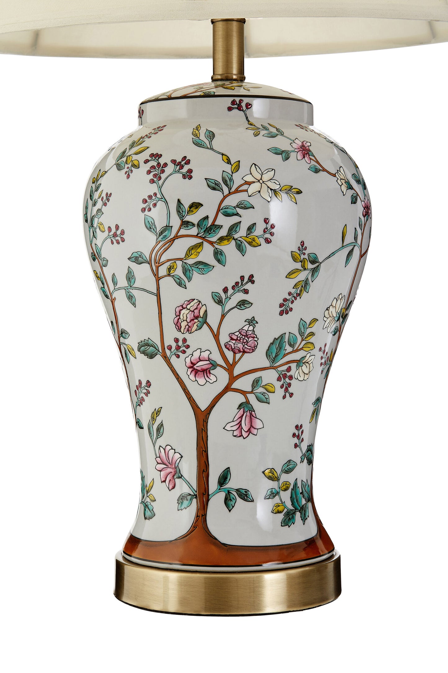 Garden Cream Shade Copper Detail Table Lamp