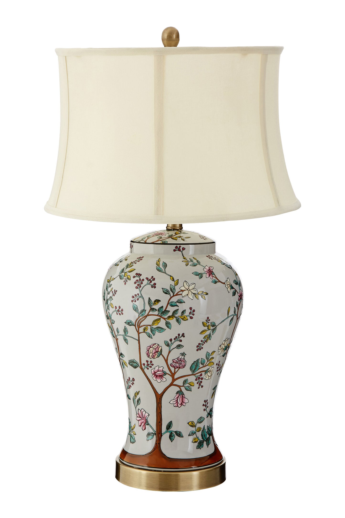 Garden Cream Shade Copper Detail Table Lamp | Bali & Blue