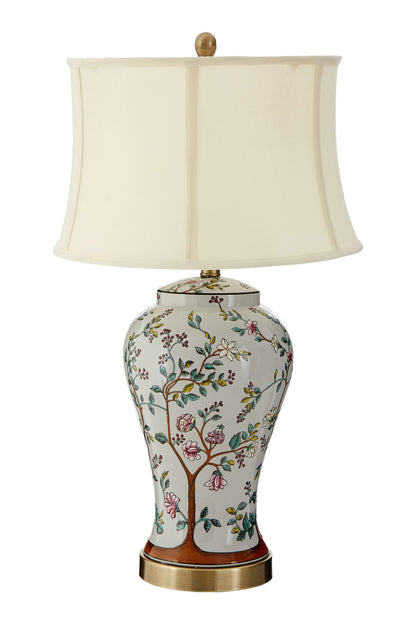 Garden Cream Shade Copper Detail Table Lamp | Bali & Blue