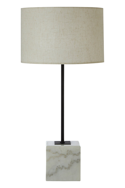 Belvedere White Marble Modern Table Lamp | Bali & Blue