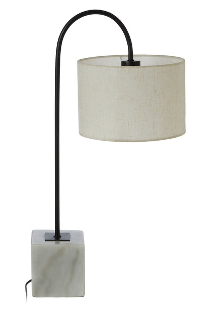 Belvedere Curved White Marble Modern Table Lamp | Bali & Blue