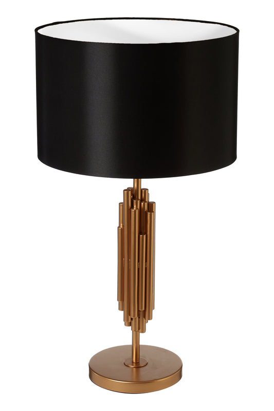 Ritz Champagne Gold Black Shade Table Lamp