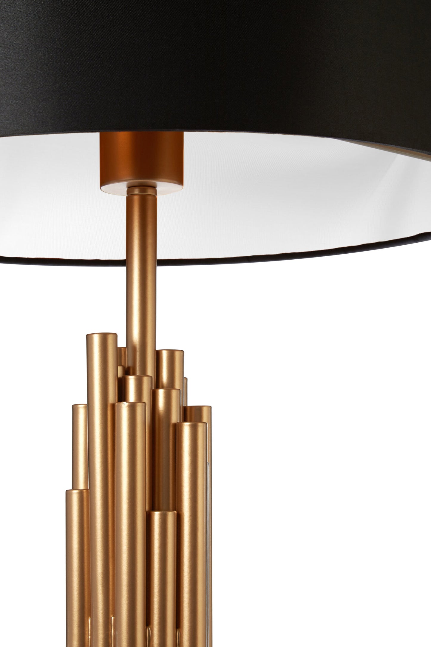 Ritz Champagne Gold Black Shade Table Lamp