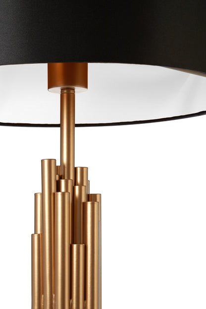 Ritz Champagne Gold Black Shade Table Lamp