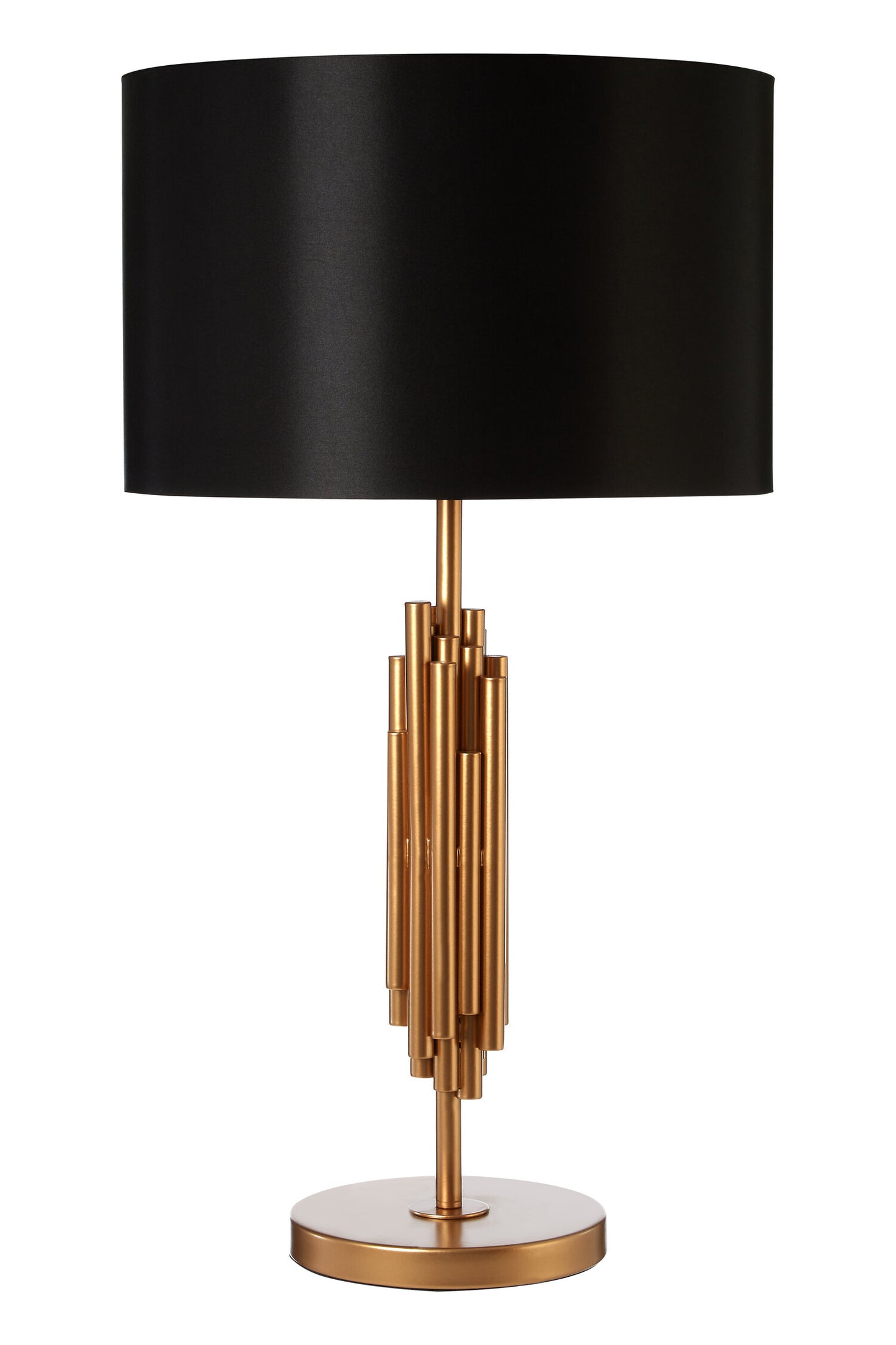 Ritz Champagne Gold Black Shade Table Lamp | Bali & Blue