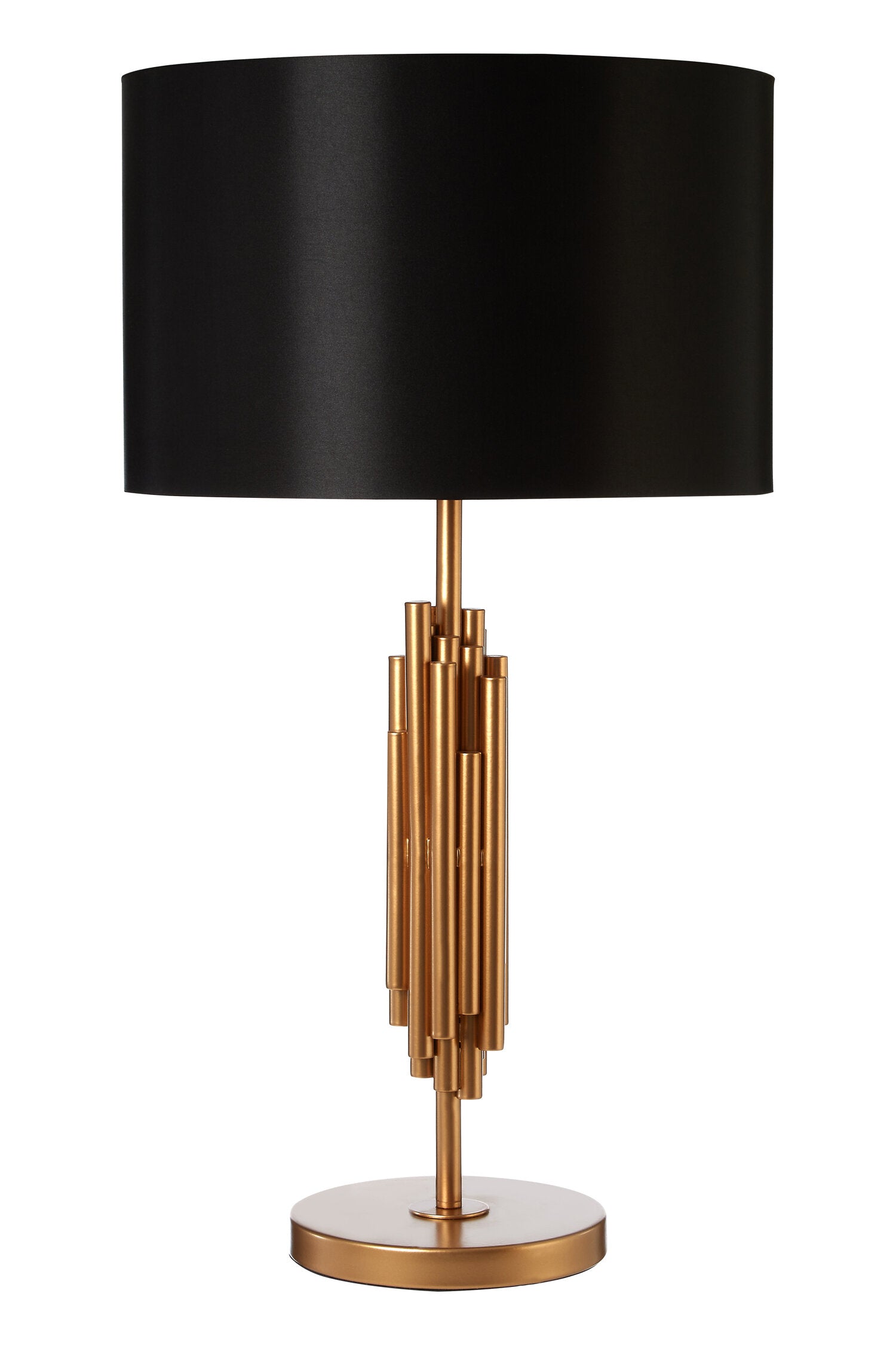 Ritz Champagne Gold Black Shade Table Lamp | Bali & Blue