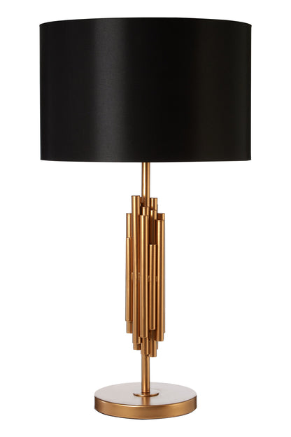 Ritz Champagne Gold Black Shade Table Lamp | Bali & Blue