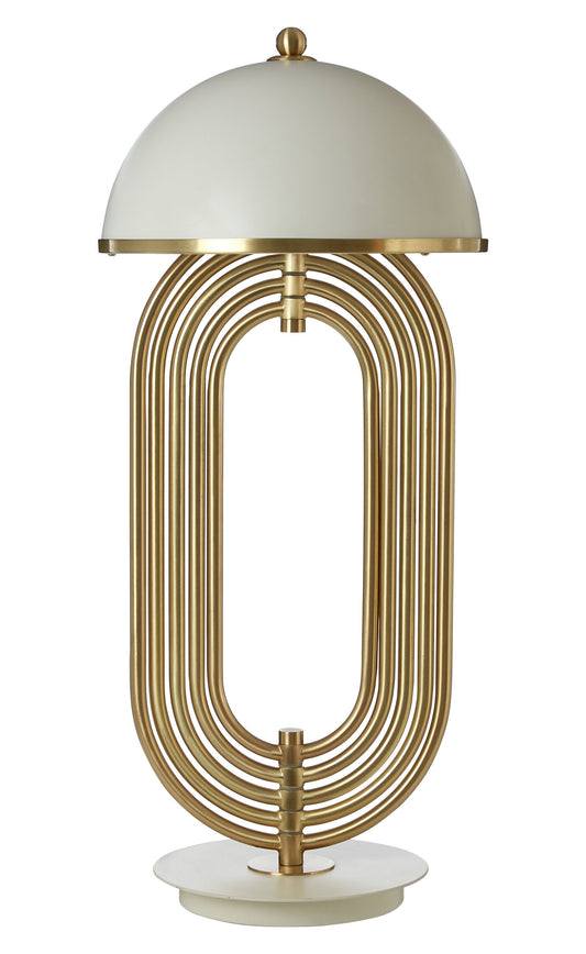 Era Gold White Shade Contemporary Table Lamp | Bali & Blue