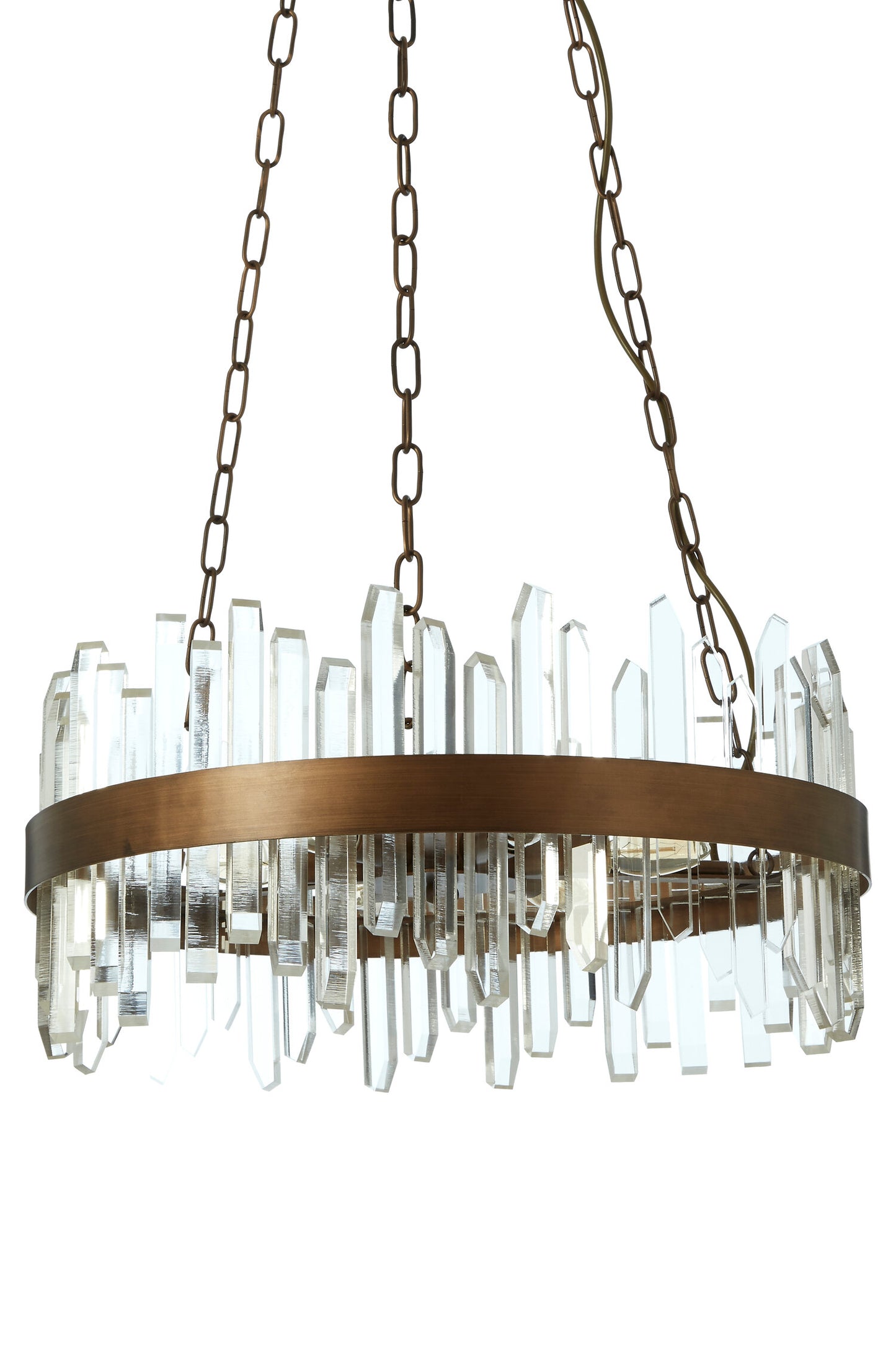Luna Acrylic Chandelier with Copper Band