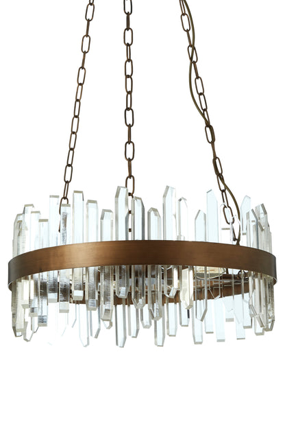 Luna Acrylic Chandelier with Copper Band
