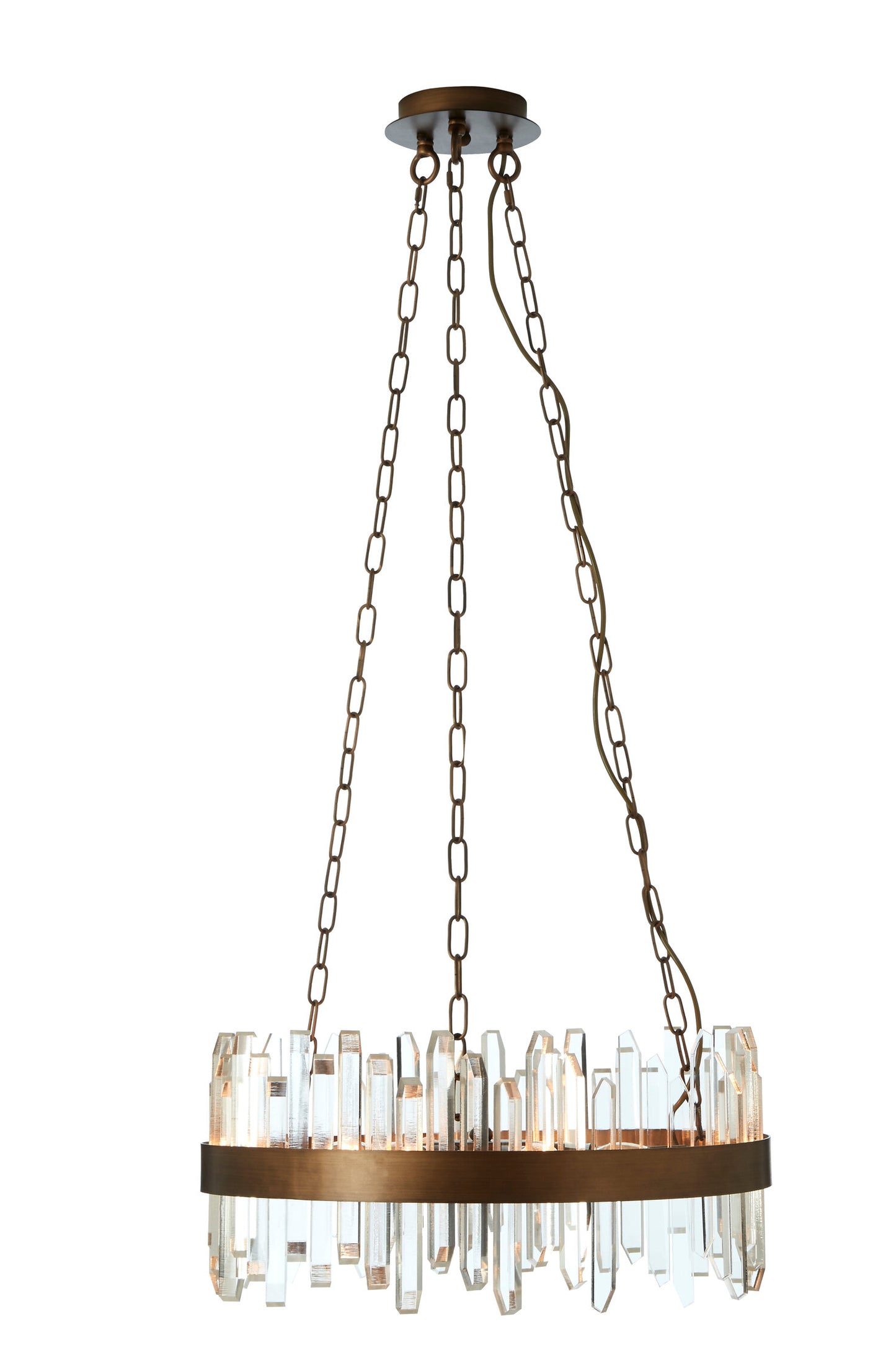 Luna Acrylic Chandelier with Copper Band