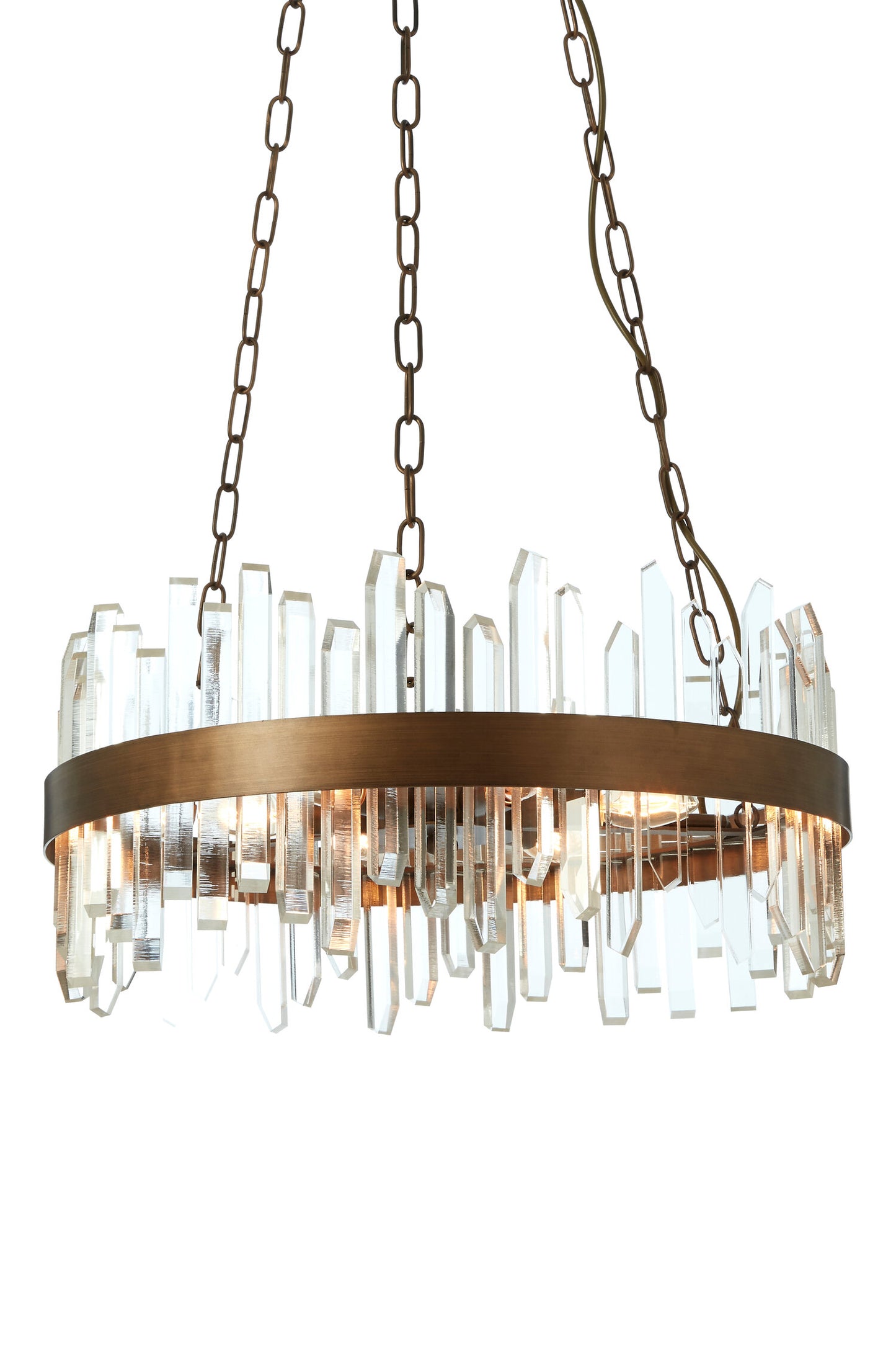 Luna Acrylic Chandelier with Copper Band