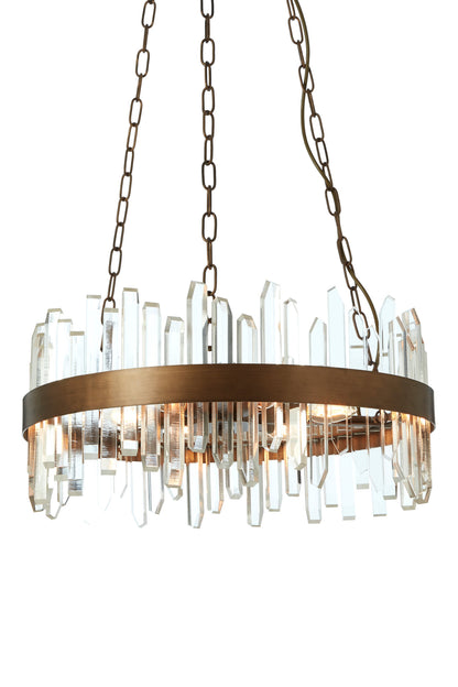 Luna Acrylic Chandelier with Copper Band