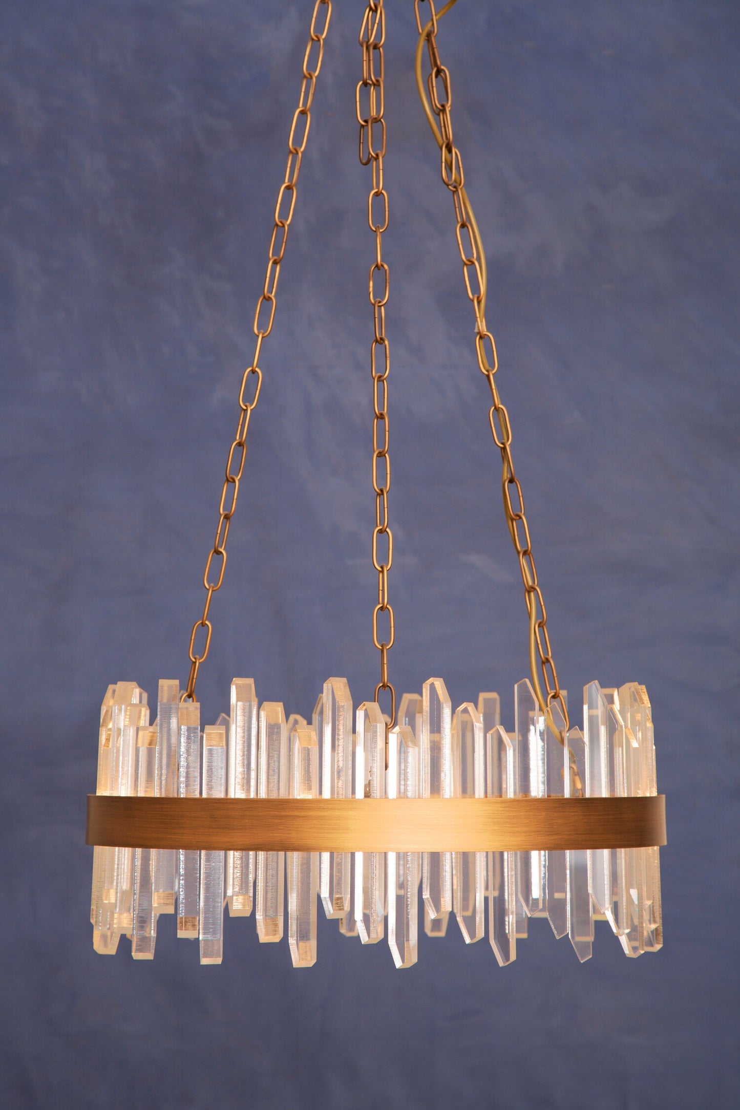 Luna Acrylic Chandelier with Copper Band