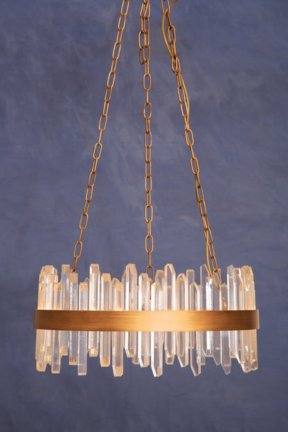 Luna Acrylic Chandelier with Copper Band
