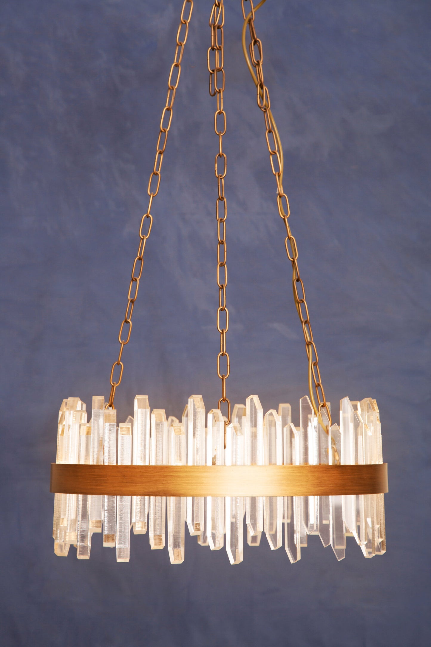 Luna Acrylic Chandelier with Copper Band