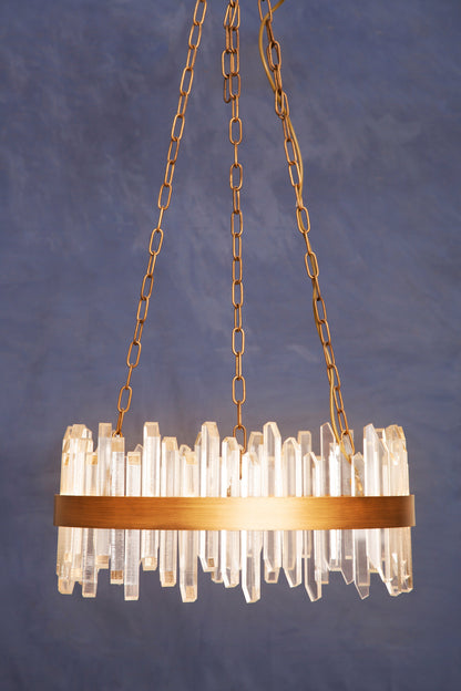 Luna Acrylic Chandelier with Copper Band