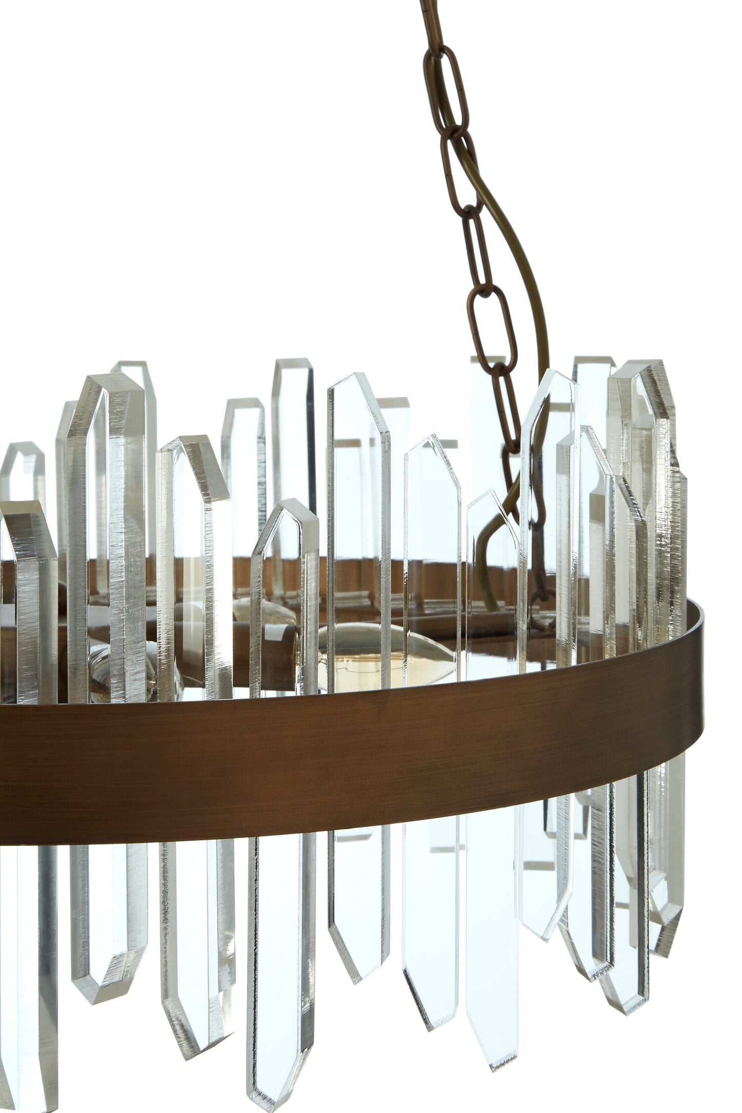 Luna Acrylic Chandelier with Copper Band
