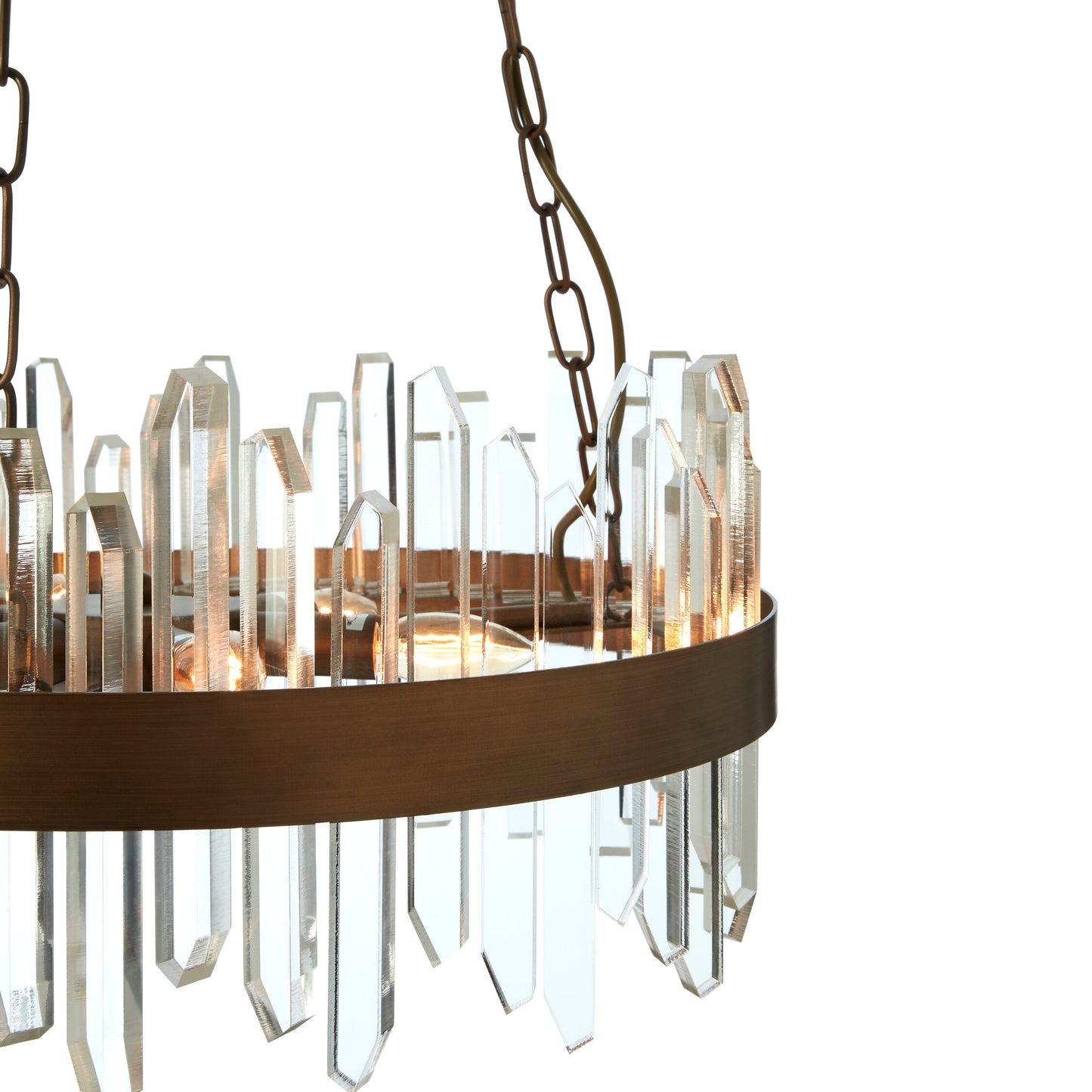 Luna Acrylic Chandelier with Copper Band