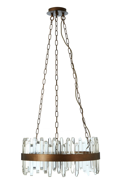 Luna Acrylic Chandelier with Copper Band