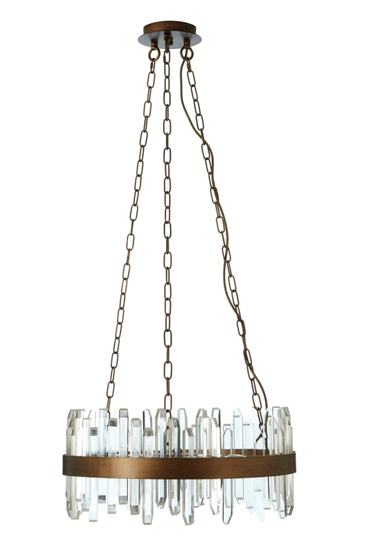 Luna Acrylic Chandelier with Copper Band