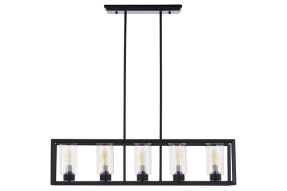 Industrial Long Matte Black Ceiling Light