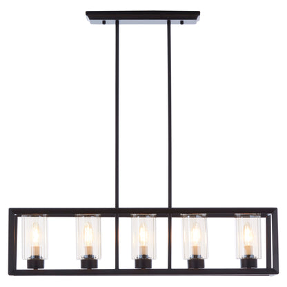 Industrial Long Matte Black Ceiling Light