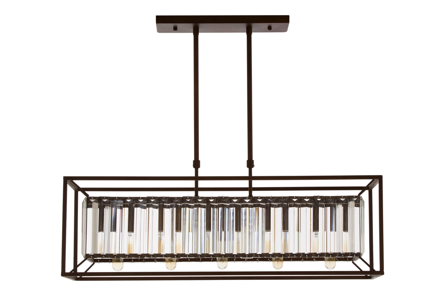 Malone 5 Bulb Dark Bronze and Glass Ceiling Light