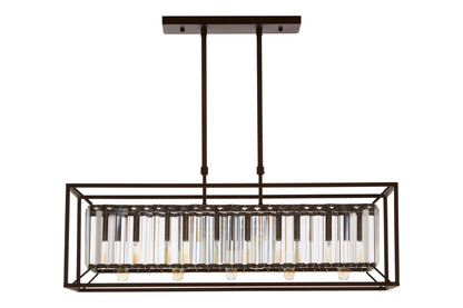 Malone 5 Bulb Dark Bronze and Glass Ceiling Light