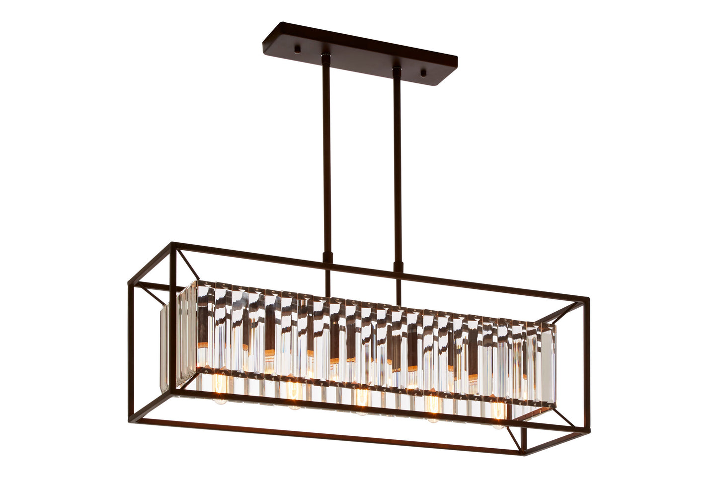 Malone 5 Bulb Dark Bronze and Glass Ceiling Light